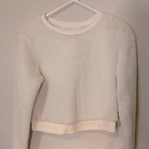White plush sweater